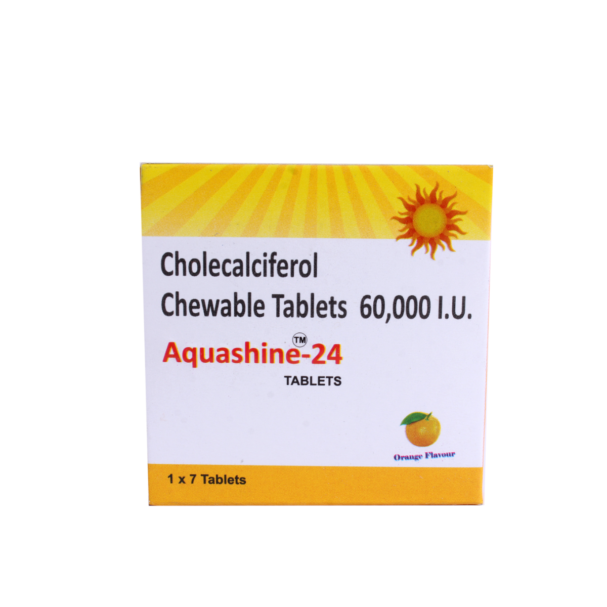 Aquashine 24 Orange Flavour Chewable Tablet 7's, Pack of 7 Chewable TabletS Aquashine 24 Orange Flavour Chewable Tablet 7's, Pack of 7 Chewable TabletS