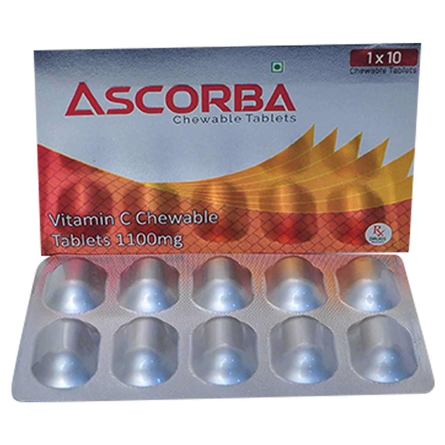 Ascorba 1100 mg Chewable Tablet 10's, Pack of 10 TabletS Ascorba 1100 mg Chewable Tablet 10's, Pack of 10 TabletS