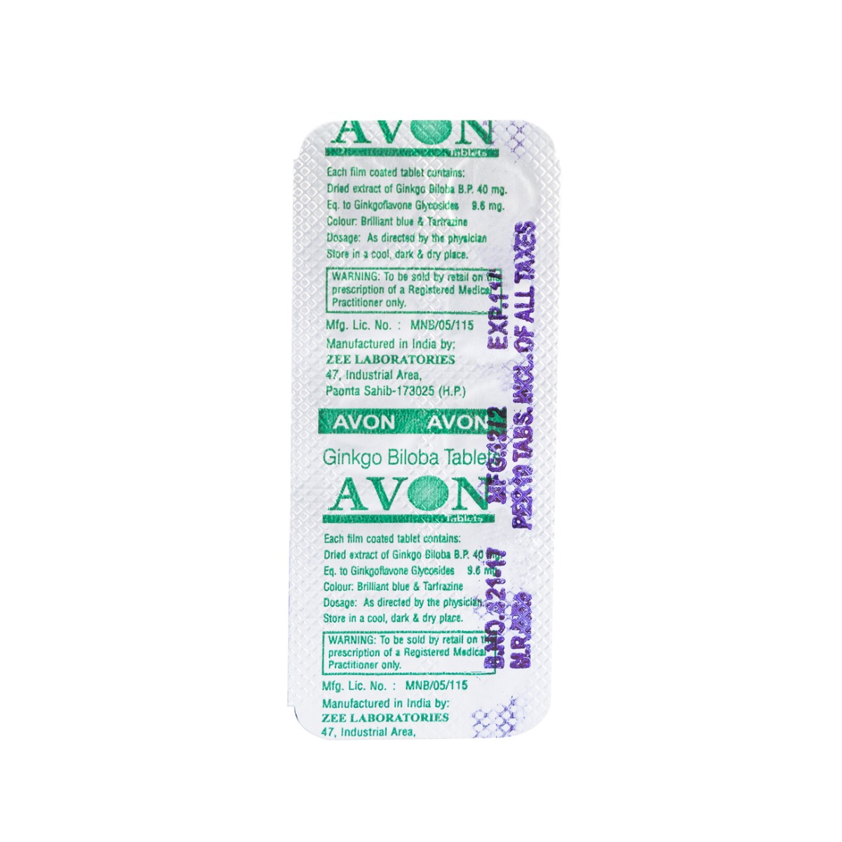 Avon Tablet 10's, Pack of 10 TABLETS Avon Tablet 10's, Pack of 10 TABLETS