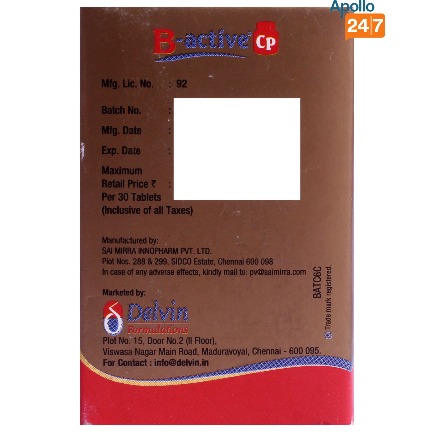 B-Active CP Tablet 30's, Pack of 1 TABLET B-Active CP Tablet 30's, Pack of 1 TABLET