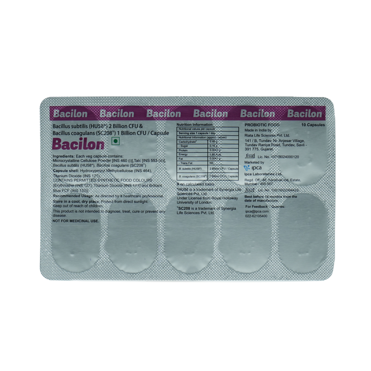 Bacilon Capsule 10's, Pack of 10 CapsuleS Bacilon Capsule 10's, Pack of 10 CapsuleS