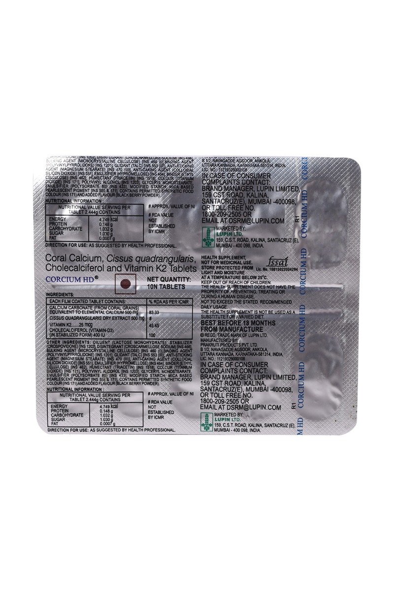 Corcium HD Tablet 10's, Pack of 10 Corcium HD Tablet 10's, Pack of 10