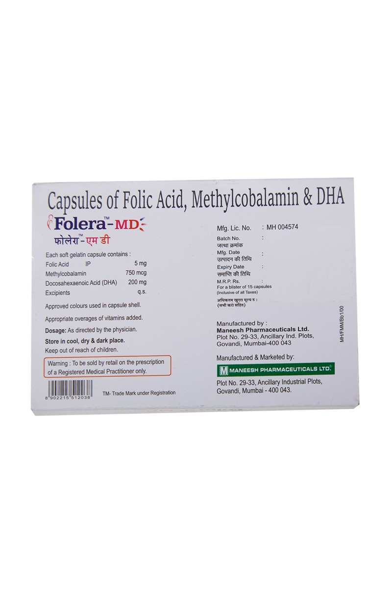 Folera-MD Capsule 15's, Pack of 15 CAPSULES Folera-MD Capsule 15's, Pack of 15 CAPSULES