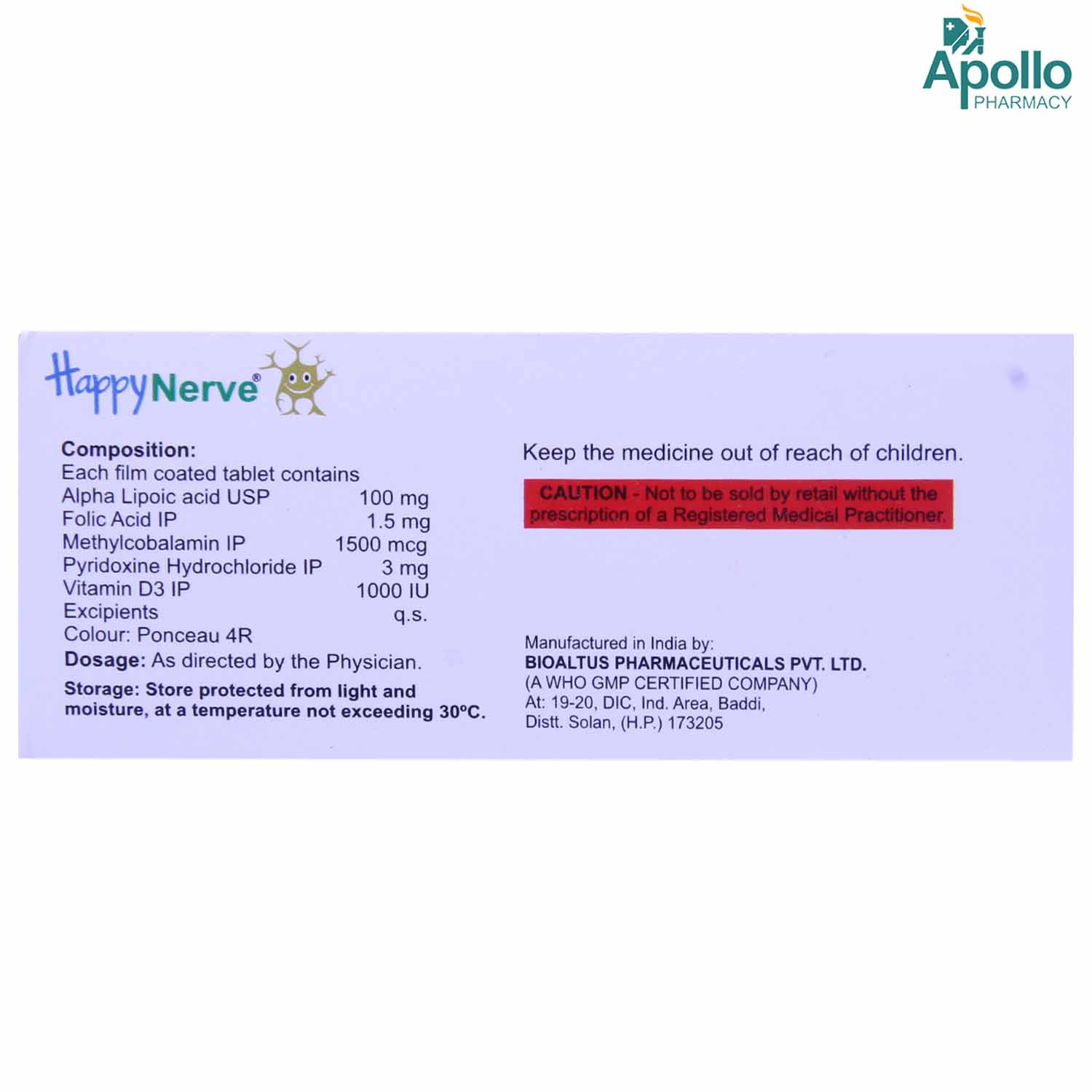 Happynerve Tablet 10's, Pack of 10 TABLETS Happynerve Tablet 10's, Pack of 10 TABLETS