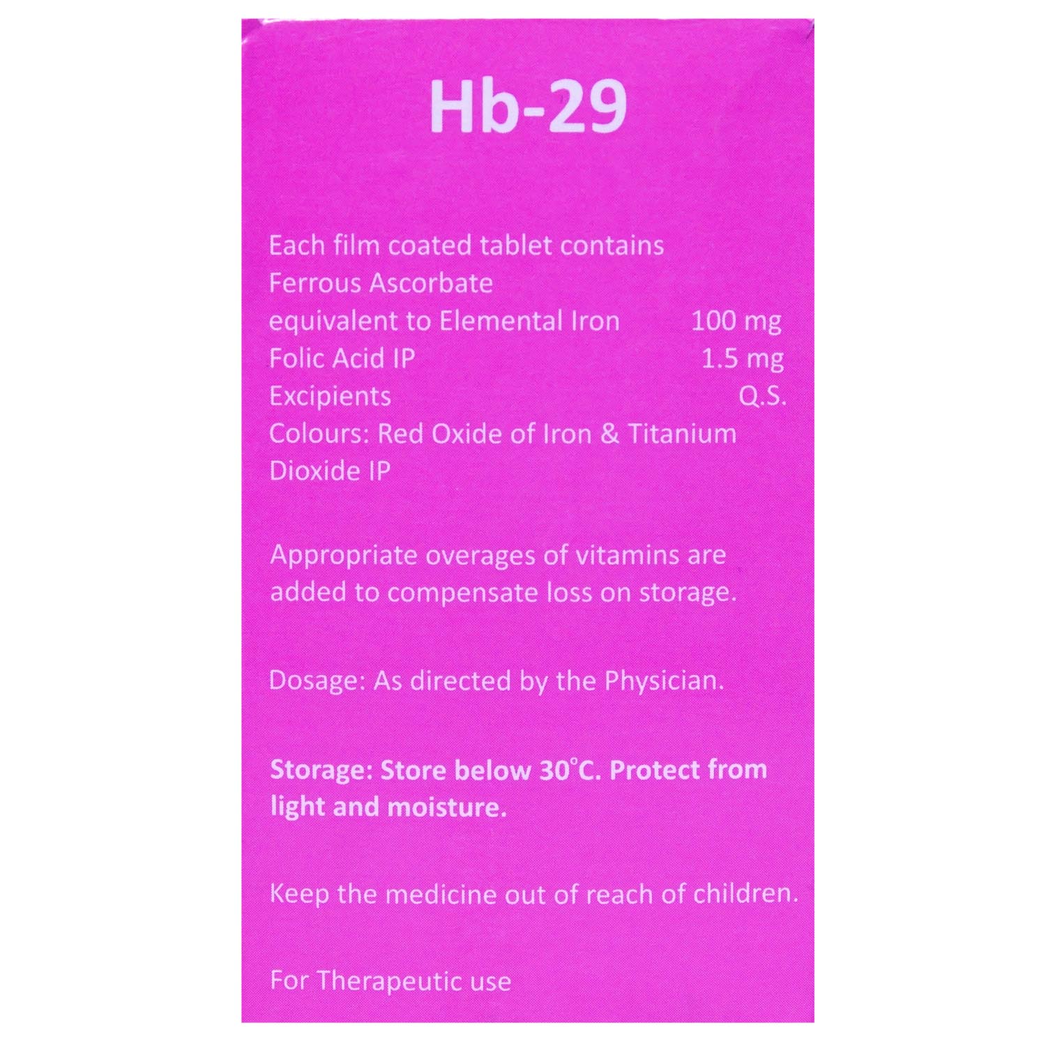 Hb-29 Tablet 10's, Pack of 10 TABLETS Hb-29 Tablet 10's, Pack of 10 TABLETS