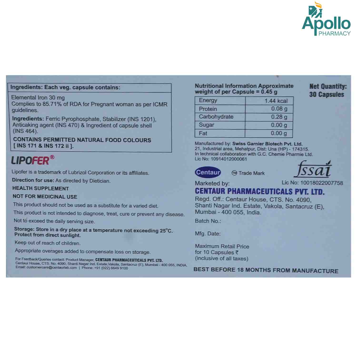 iForU Capsule 10's, Pack of 10 CAPSULES iForU Capsule 10's, Pack of 10 CAPSULES