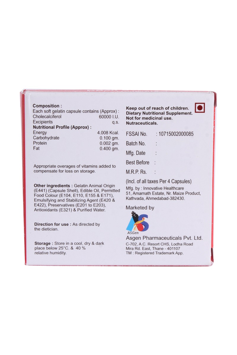 Dbon 60K Soft Gelatin Capsule 4's, Pack of 4 Dbon 60K Soft Gelatin Capsule 4's, Pack of 4