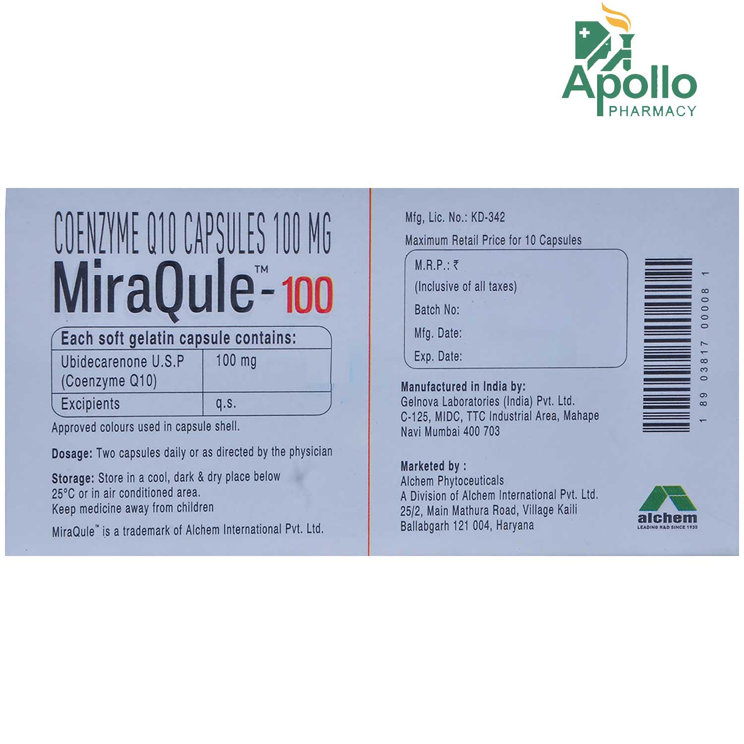 Miraqule 100 Capsule 10's, Pack of 10 CAPSULES Miraqule 100 Capsule 10's, Pack of 10 CAPSULES
