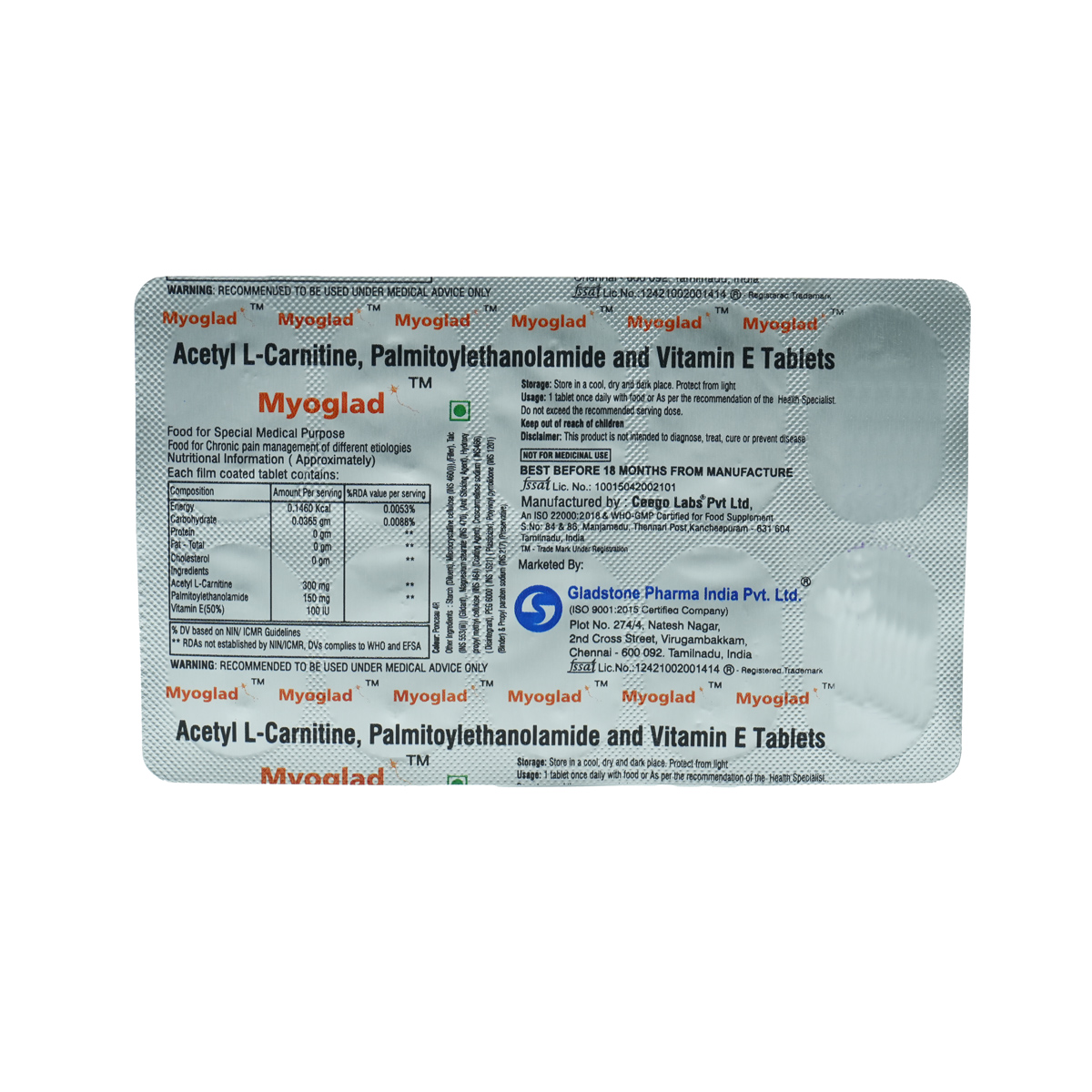Myoglad Tablet 10's, Pack of 10 TabletS Myoglad Tablet 10's, Pack of 10 TabletS