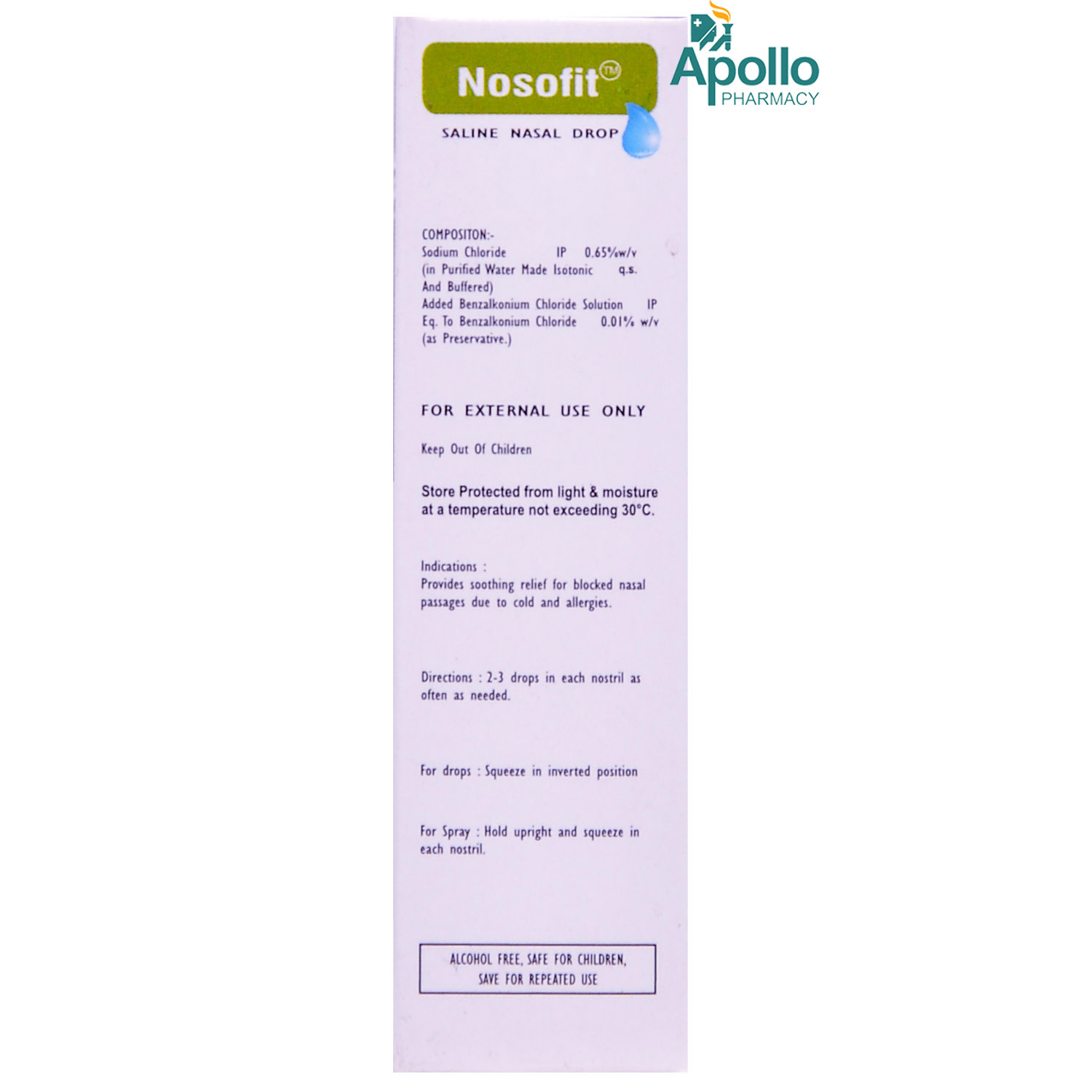 Nosofit Nasal Drops 20 ml, Pack of 1 Nasal Drops Nosofit Nasal Drops 20 ml, Pack of 1 Nasal Drops
