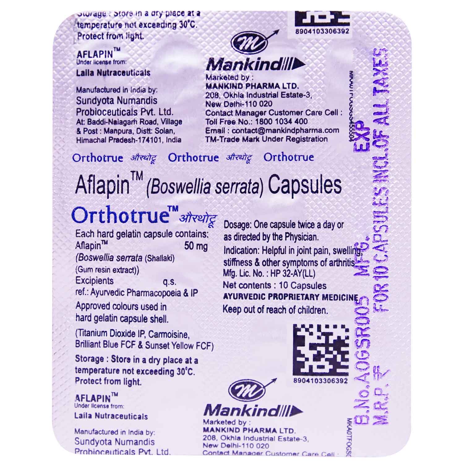 Orthotrue Capsule 10's, Pack of 10 CapsuleS Orthotrue Capsule 10's, Pack of 10 CapsuleS