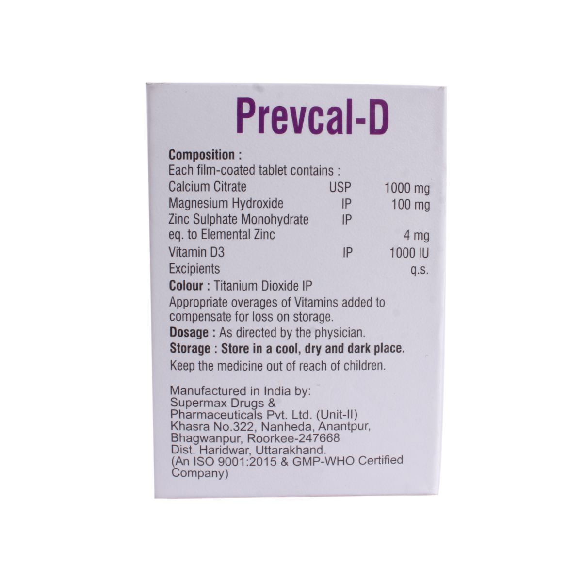 Prevcal-D Tablet 10's, Pack of 10 TABLETS Prevcal-D Tablet 10's, Pack of 10 TABLETS