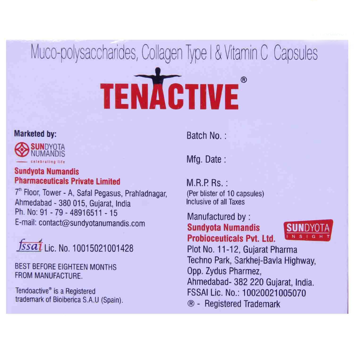 Tenactive Capsule 10's, Pack of 10 CapsuleS Tenactive Capsule 10's, Pack of 10 CapsuleS