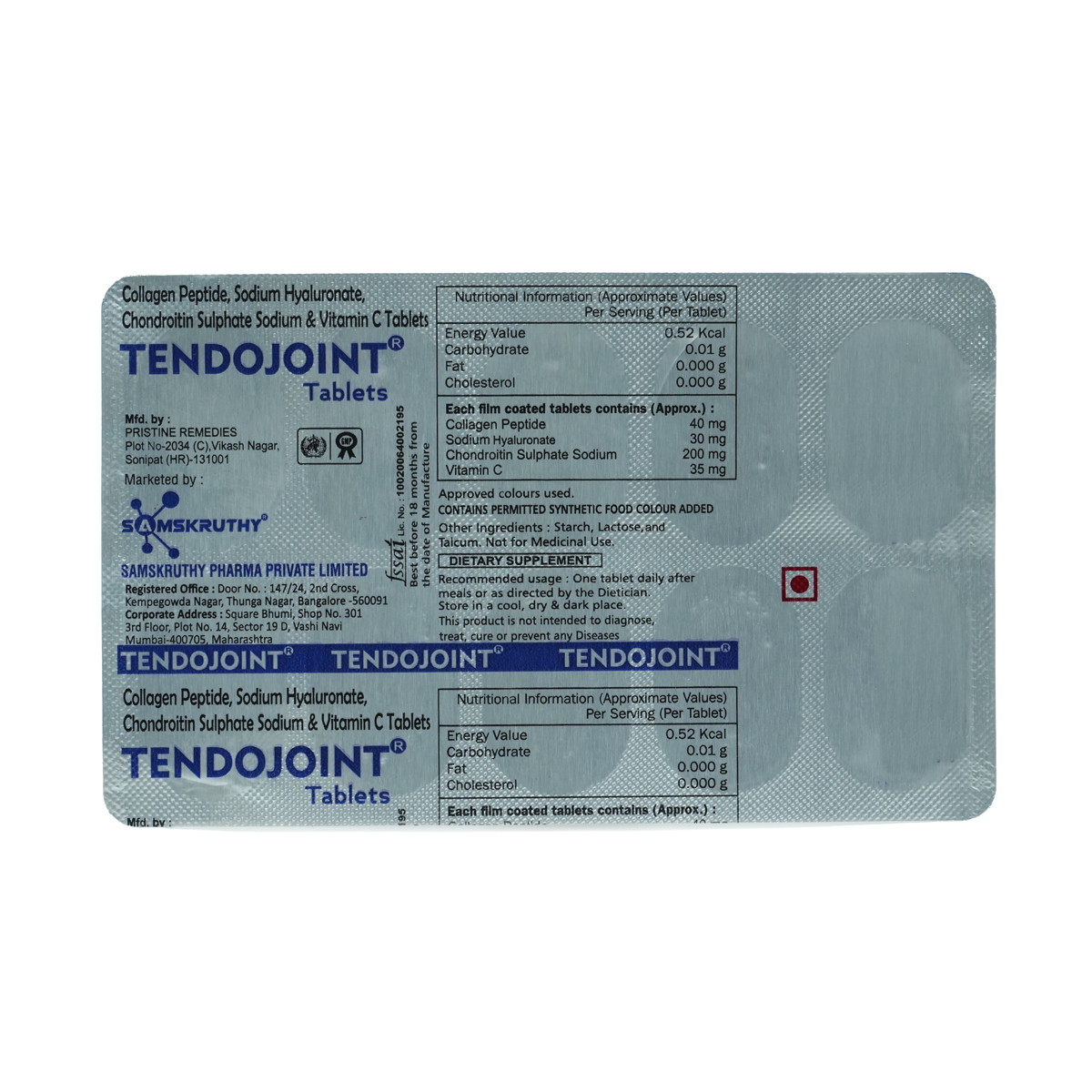 Tendojoint Tablet 10's, Pack of 10 TabletS Tendojoint Tablet 10's, Pack of 10 TabletS