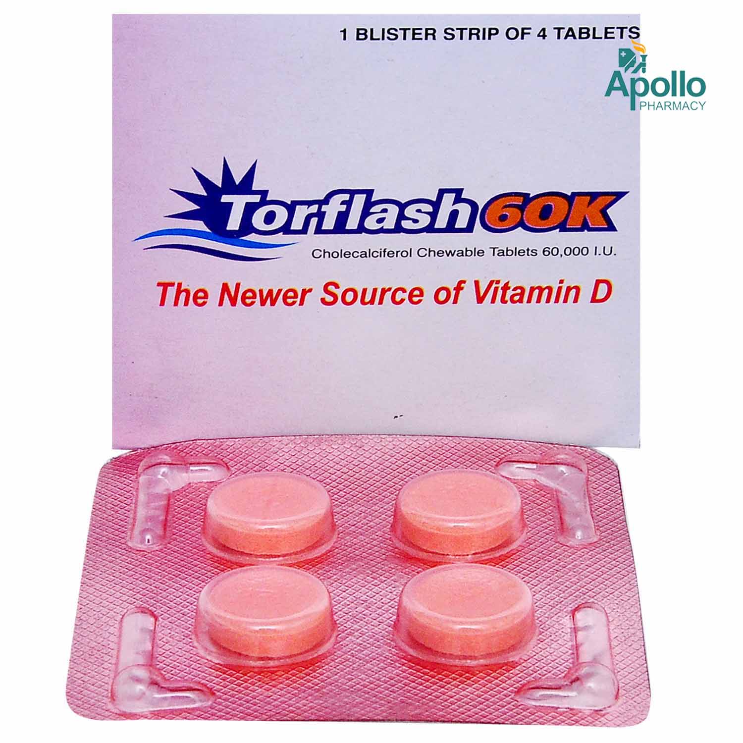 Torflash 60K Chewable Tablet 4's, Pack of 4 Torflash 60K Chewable Tablet 4's, Pack of 4