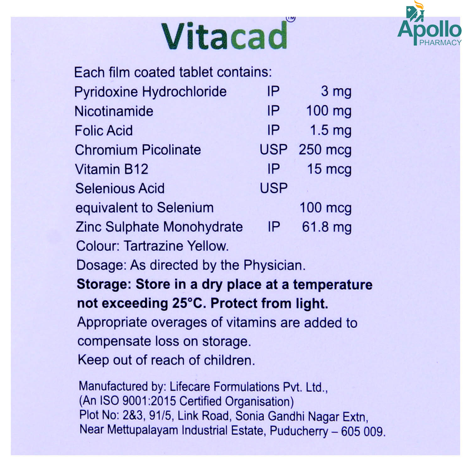 Vitacad Tablet 10's, Pack of 10 Vitacad Tablet 10's, Pack of 10