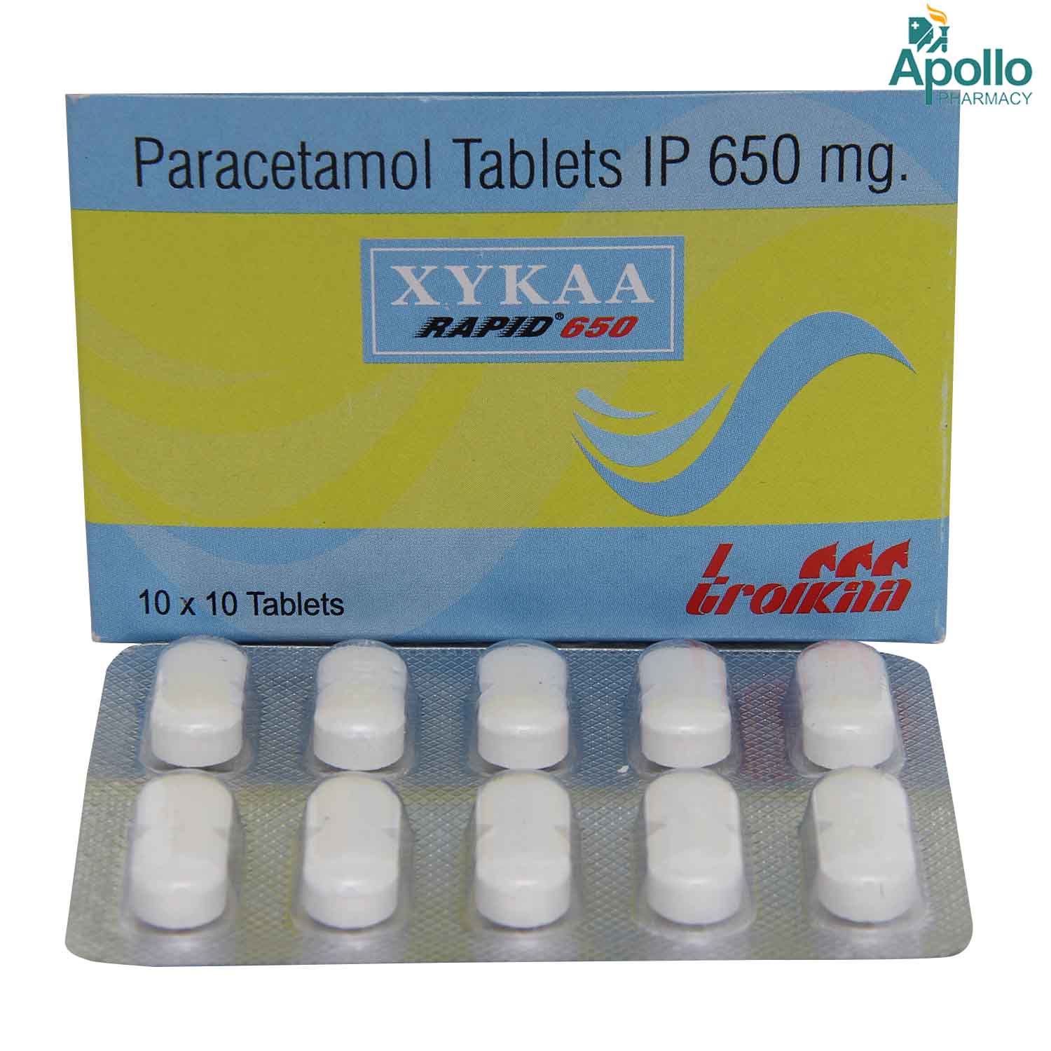 Xykaa Rapid 650 Tablet 10's, Pack of 10 TabletS Xykaa Rapid 650 Tablet 10's, Pack of 10 TabletS