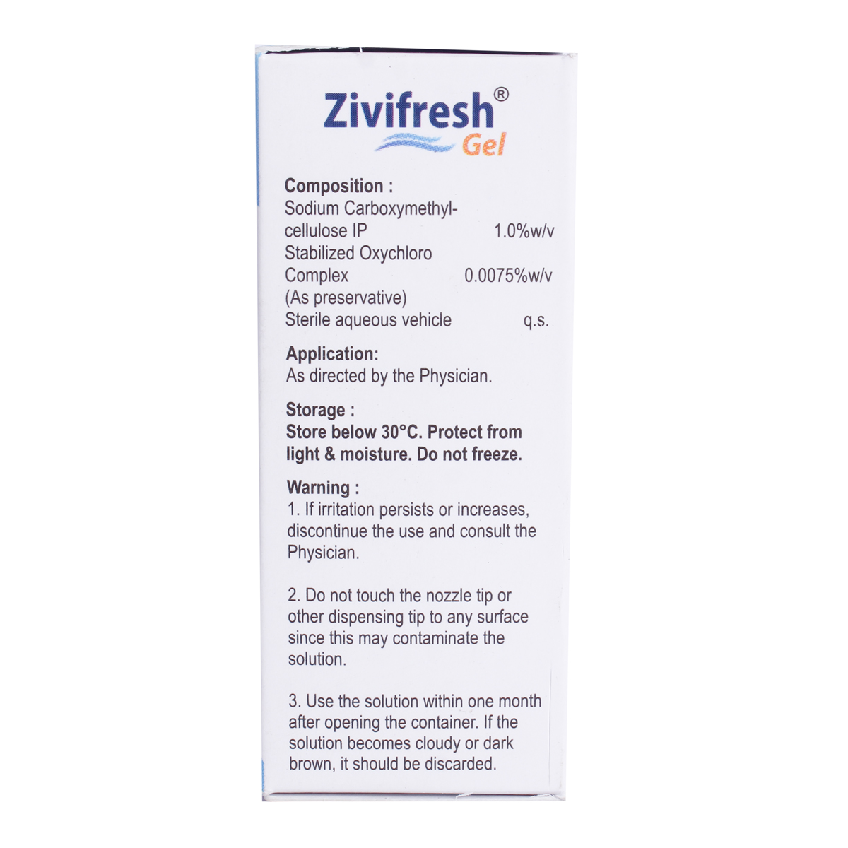 Zivifresh Gel Eye Drops 10 ml, Pack of 1 EYE DROPS Zivifresh Gel Eye Drops 10 ml, Pack of 1 EYE DROPS