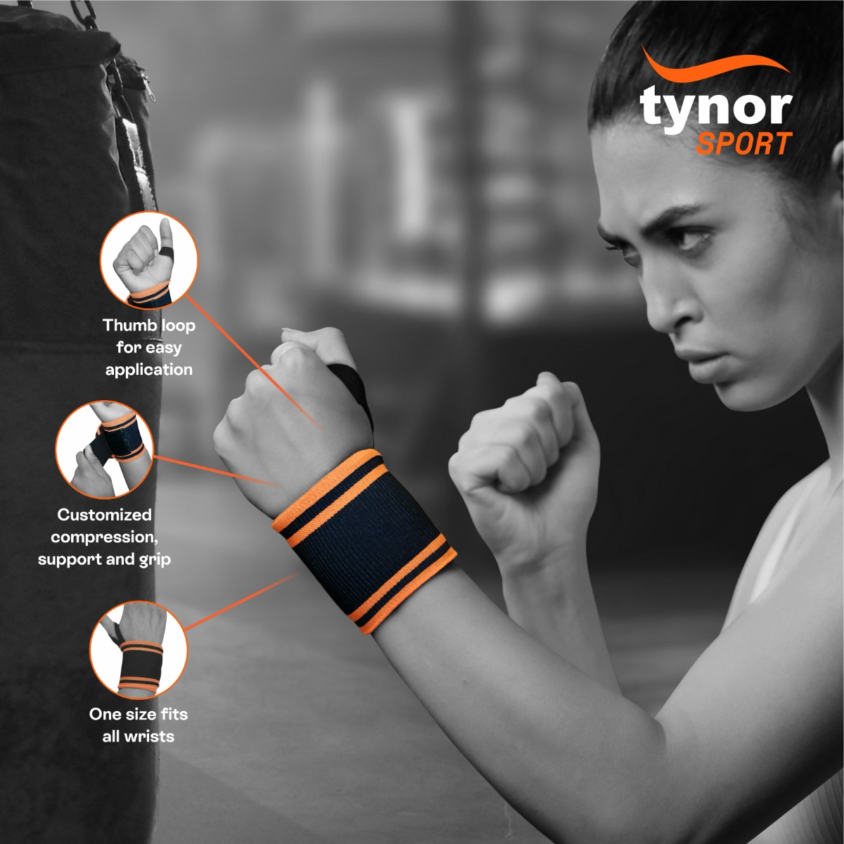 Tynor Wrist Wrap With Thumb Loop Neo Green Ambidextrous Universal, 1 Count, Pack of 1 Tynor Wrist Wrap With Thumb Loop Neo Green Ambidextrous Universal, 1 Count, Pack of 1