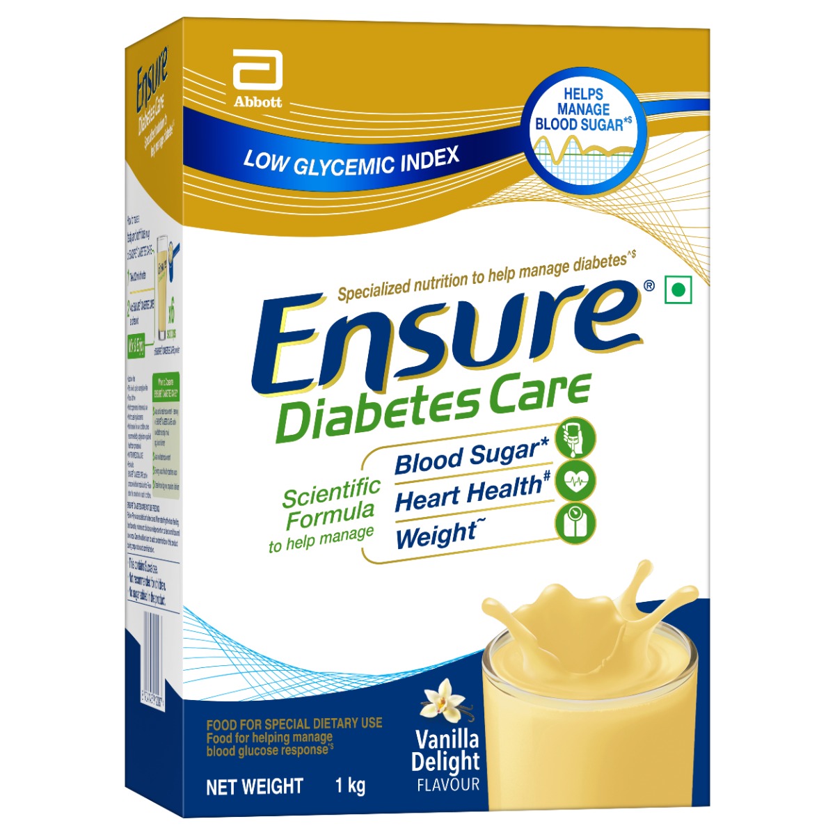 Ensure Diabetes Care Vanilla Delight Flavour Powder, 1 kg (2x500 gm