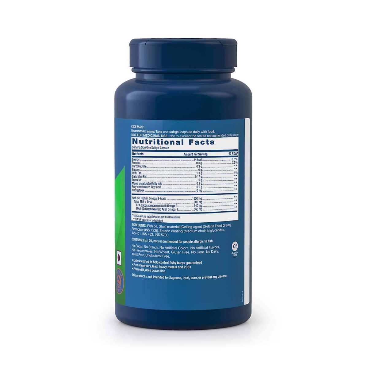 GNC Triple Strength Fish Oil Softgels, 120 Capsules Price, Uses, Side Effects, Composition