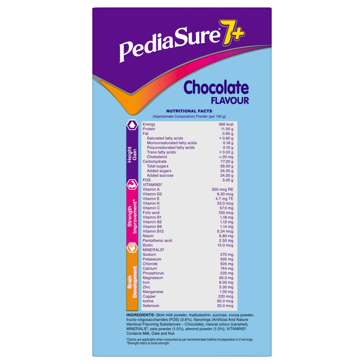 Pediasure 7+ Chocolate Flavour Specialized Nutrition Powder for Growing Children, 800 gm, Pack of 1 Pediasure 7+ Chocolate Flavour Specialized Nutrition Powder for Growing Children, 800 gm, Pack of 1