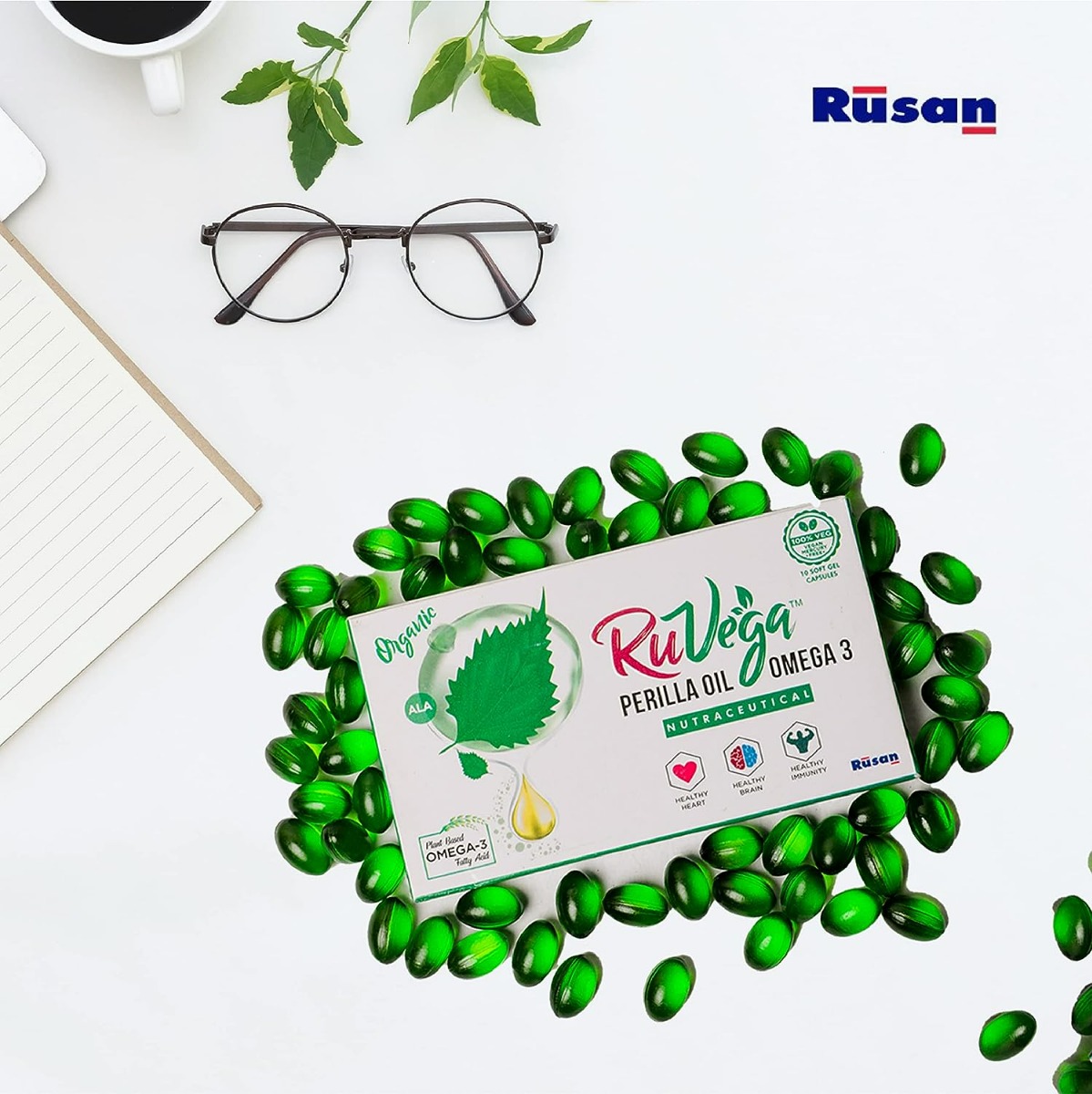 Ruvega Perilla Oil Omega 3 & 6 Softgel Capsule 10's, Pack of 10 CapsuleS Ruvega Perilla Oil Omega 3 & 6 Softgel Capsule 10's, Pack of 10 CapsuleS