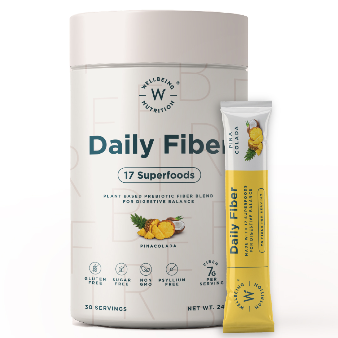 Wellbeing Nutrition Daily Fiber 17 Superfoods Pinacolada Flavour Powder, 240 gm, Pack of 1 Wellbeing Nutrition Daily Fiber 17 Superfoods Pinacolada Flavour Powder, 240 gm, Pack of 1