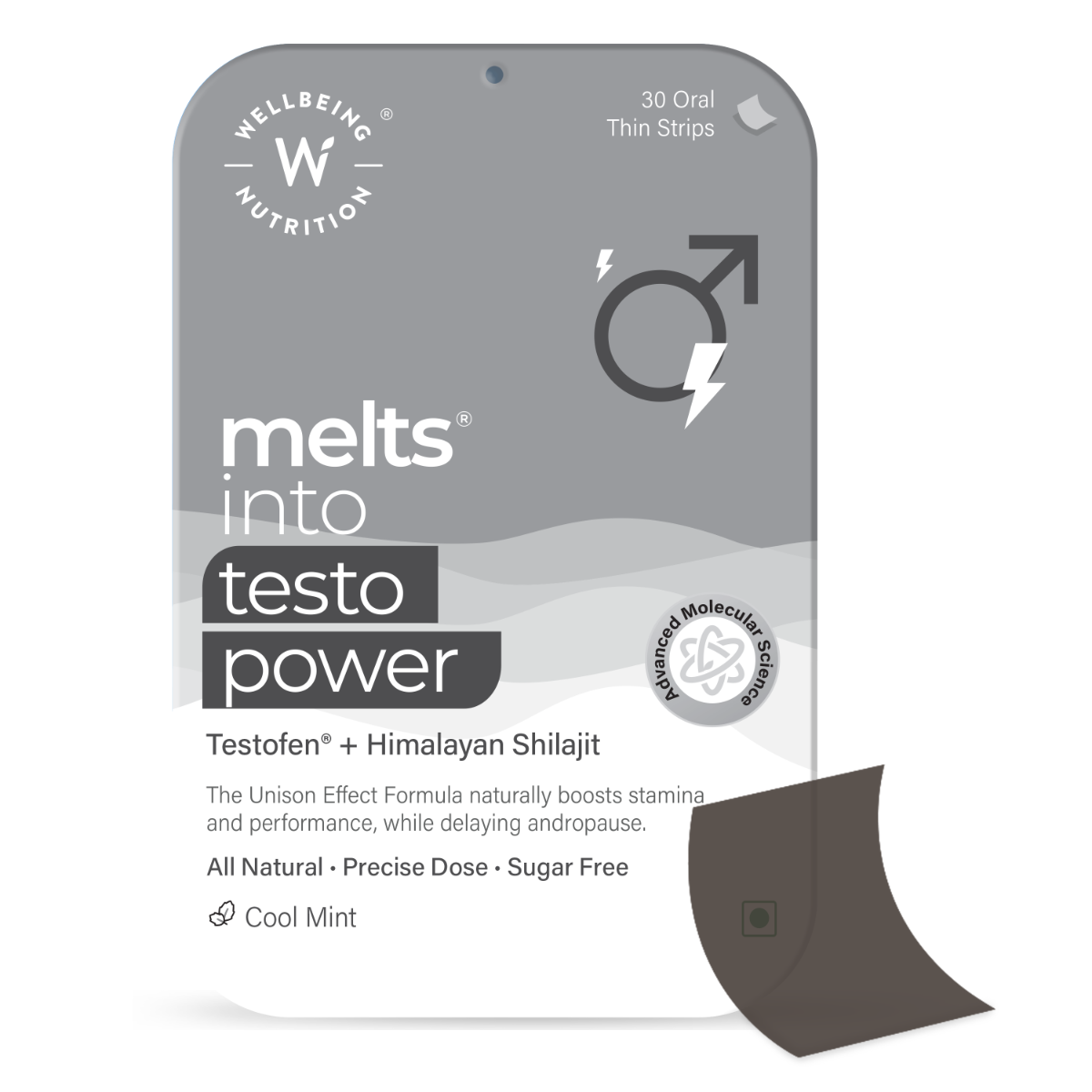 Wellbeing Nutrition Melts Into Testo Power Cool Mint Flavour, 30 Oral Strips, Pack of 1 Wellbeing Nutrition Melts Into Testo Power Cool Mint Flavour, 30 Oral Strips, Pack of 1