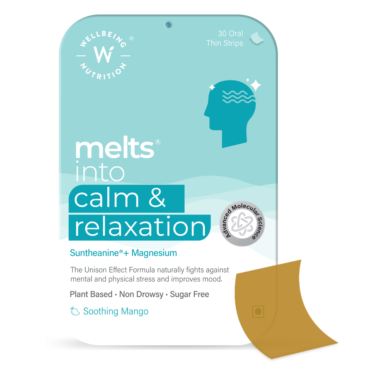 Wellbeing Nutrition Melts Into Calm & Relaxation Soothing Mango Flavour, 30 Oral Strips, Pack of 1 Wellbeing Nutrition Melts Into Calm & Relaxation Soothing Mango Flavour, 30 Oral Strips, Pack of 1