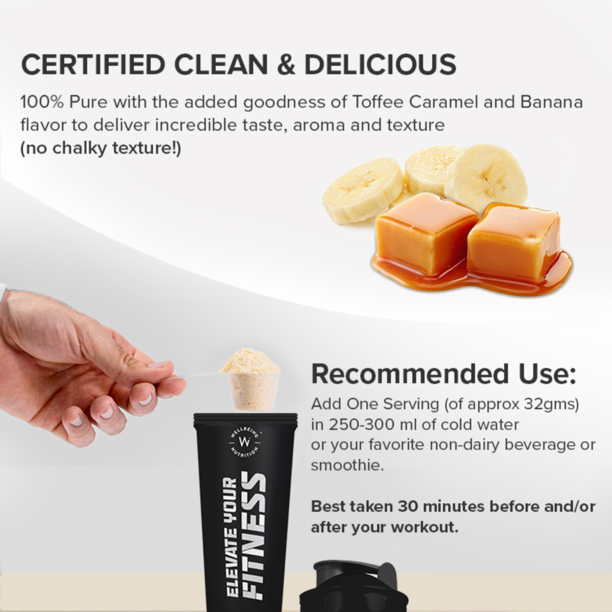 Wellbeing Nutrition Plant Protein British Banoffee Pie Flavour Powder, 500 gm, Pack of 1 Wellbeing Nutrition Plant Protein British Banoffee Pie Flavour Powder, 500 gm, Pack of 1