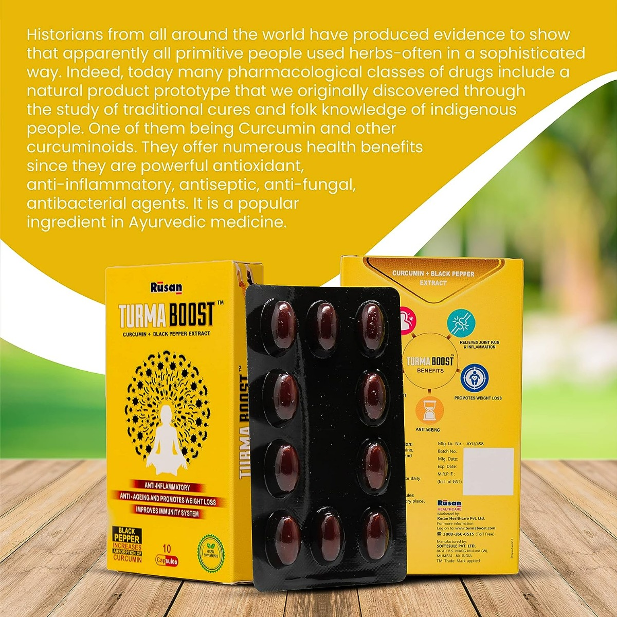 Turma Boost Curcumin + Black Pepper Extract, 10 Capsules, Pack of 10 Turma Boost Curcumin + Black Pepper Extract, 10 Capsules, Pack of 10