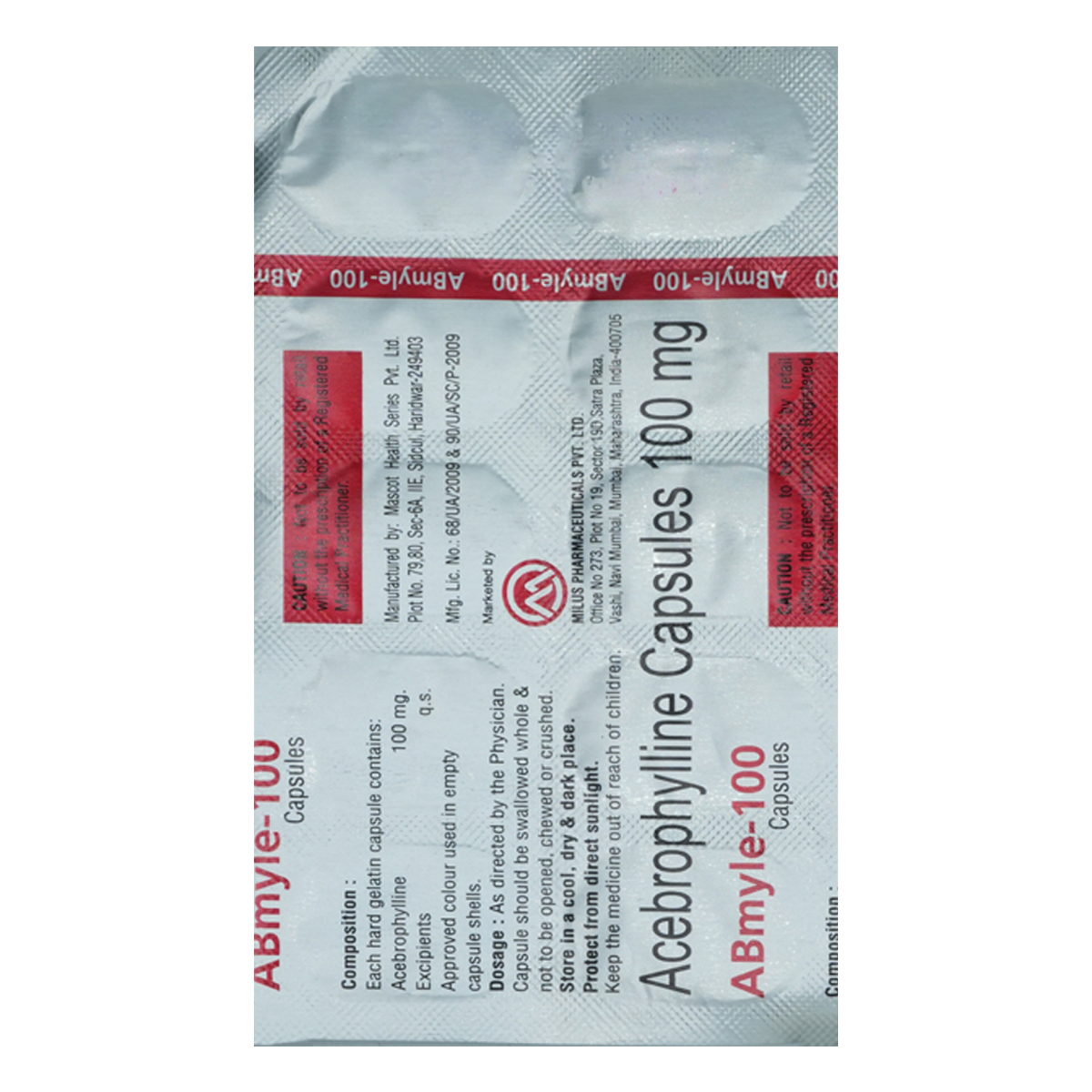 Abmyle-100 Capsule 10's, Pack of 10 CAPSULES Abmyle-100 Capsule 10's, Pack of 10 CAPSULES