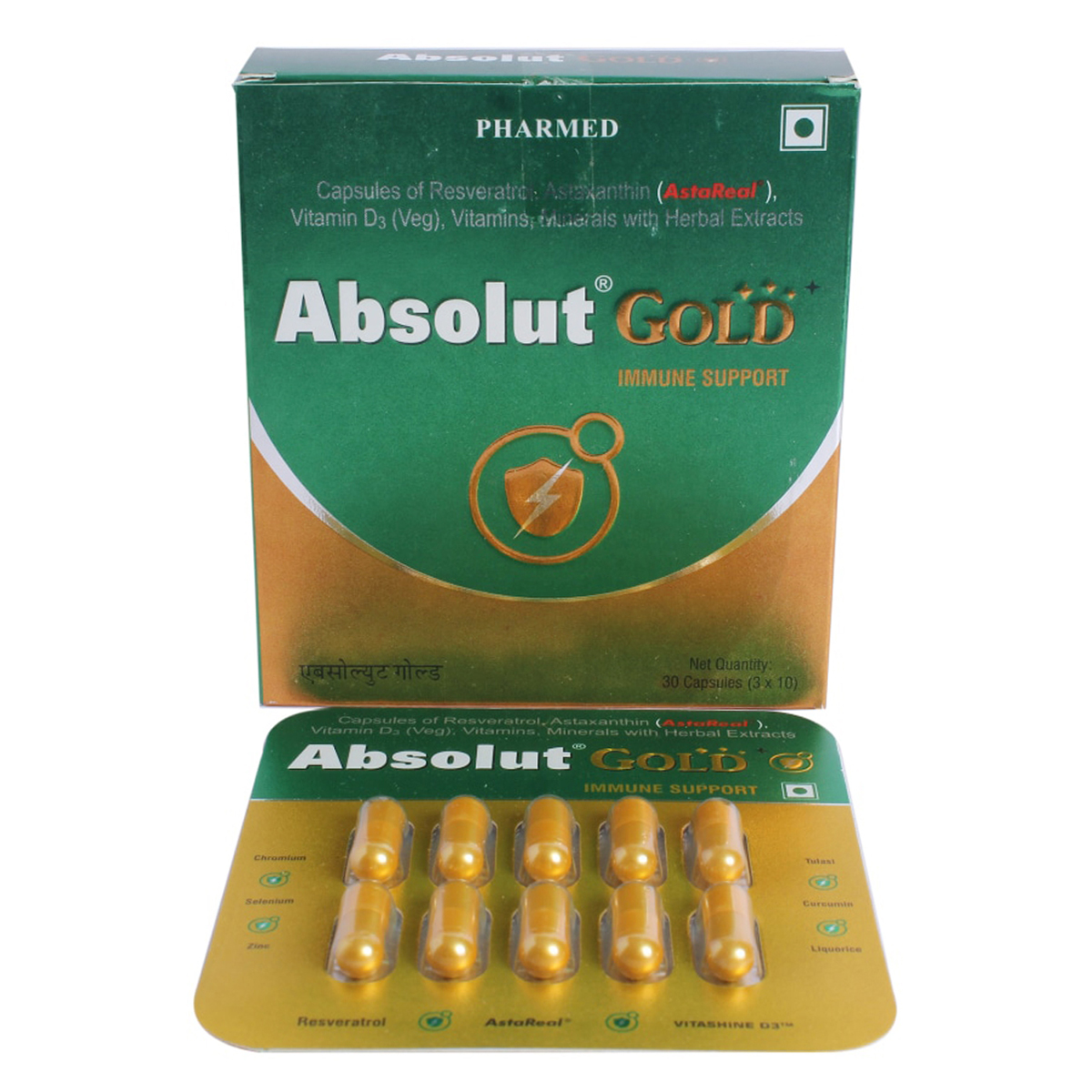 Absolut Gold Capsule 10's, Pack of 10 Absolut Gold Capsule 10's, Pack of 10
