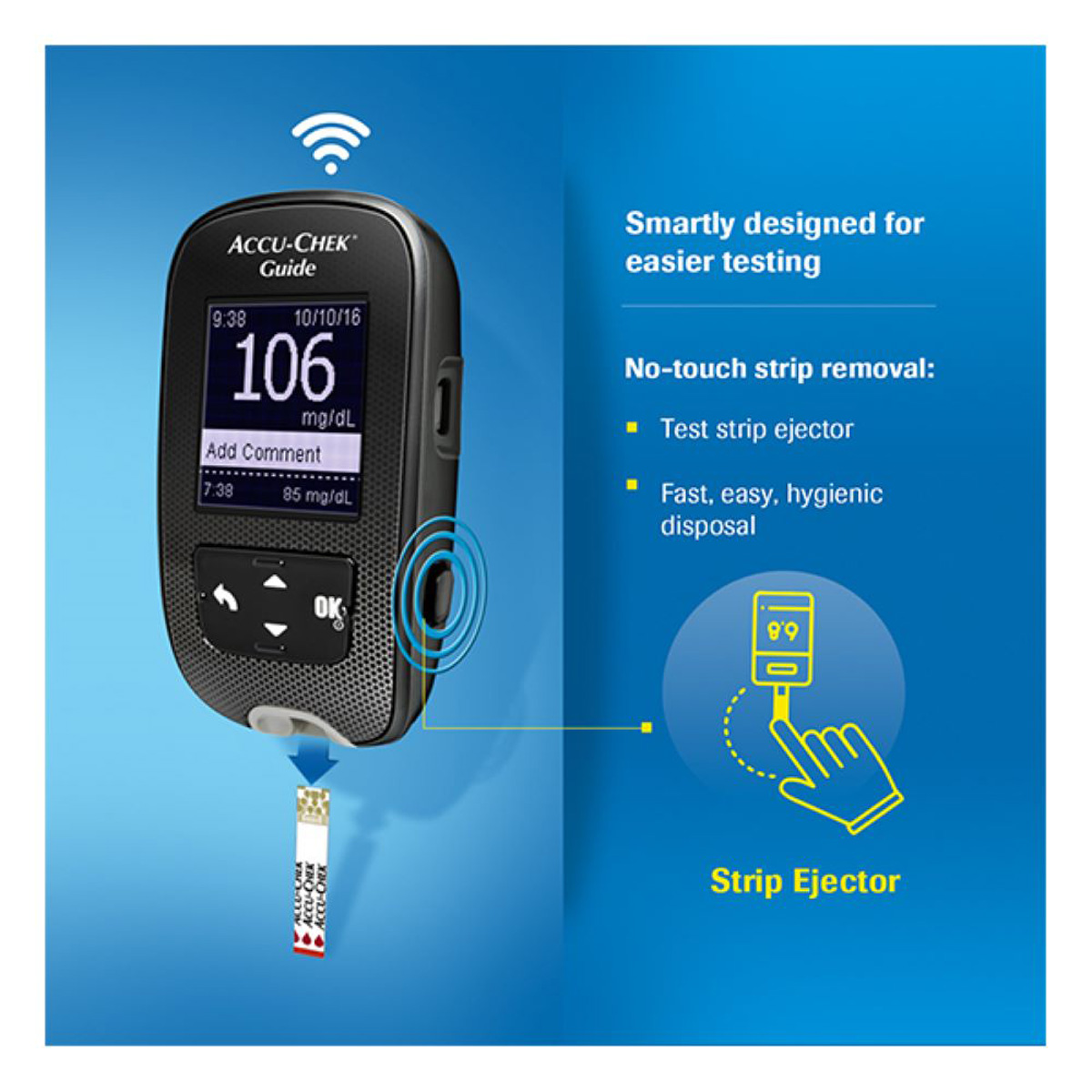 Accu-Chek Guide Blood Glucose Monitoring System With 10 Free Test Strips, 1 Kit, Pack of 1 Accu-Chek Guide Blood Glucose Monitoring System With 10 Free Test Strips, 1 Kit, Pack of 1