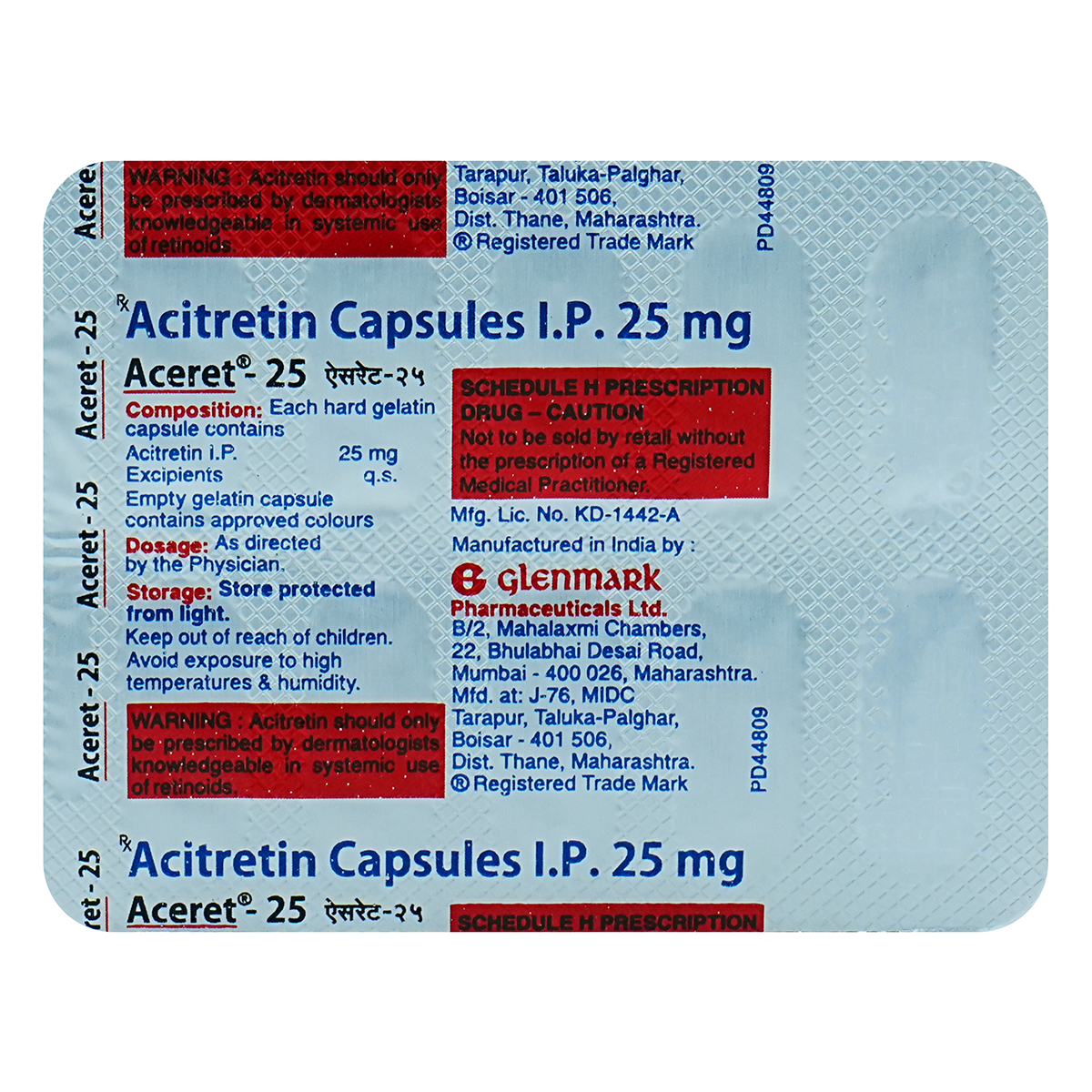 Aceret 25 Capsule 10's, Pack of 10 CAPSULES