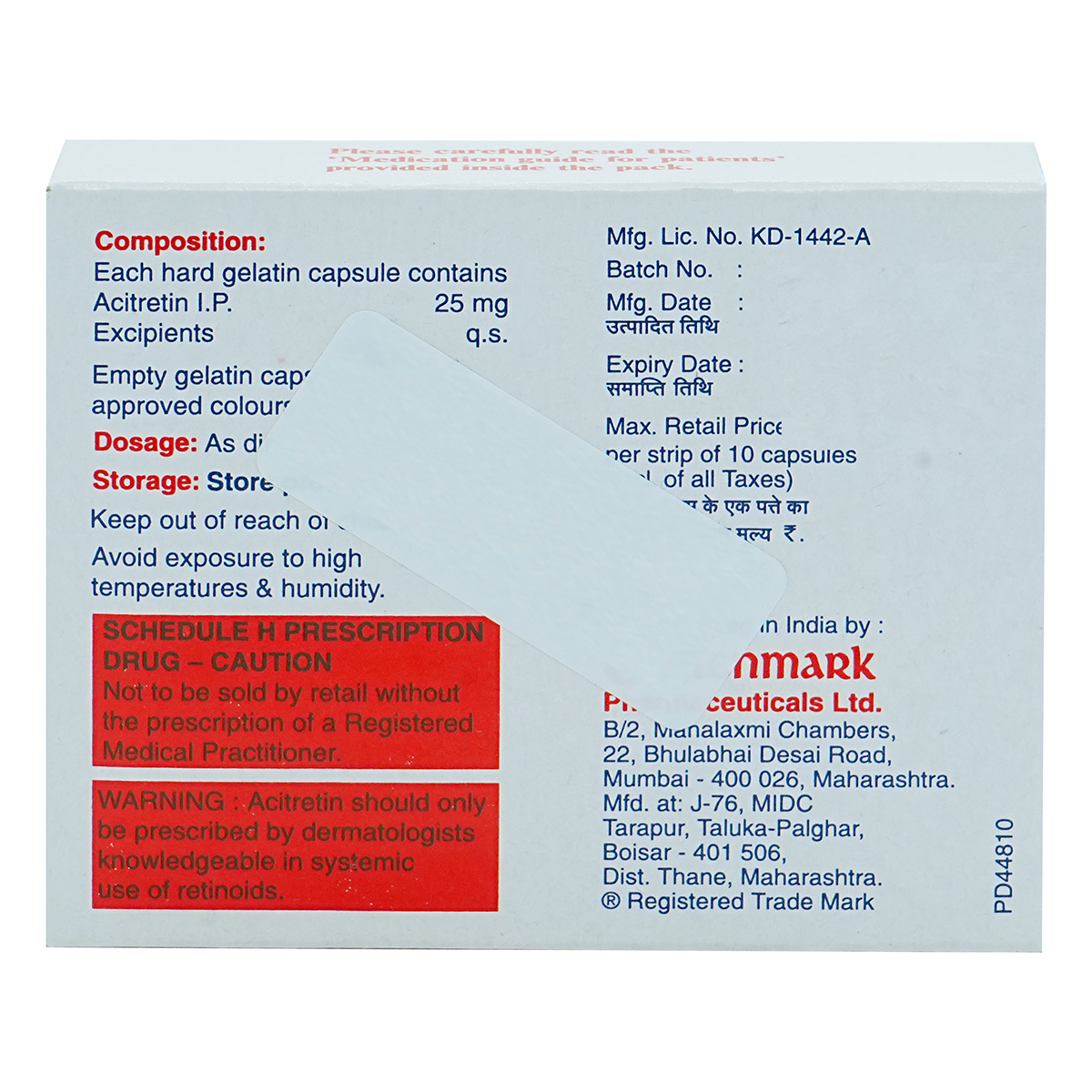 Aceret 25 Capsule 10's, Pack of 10 CAPSULES Aceret 25 Capsule 10's, Pack of 10 CAPSULES