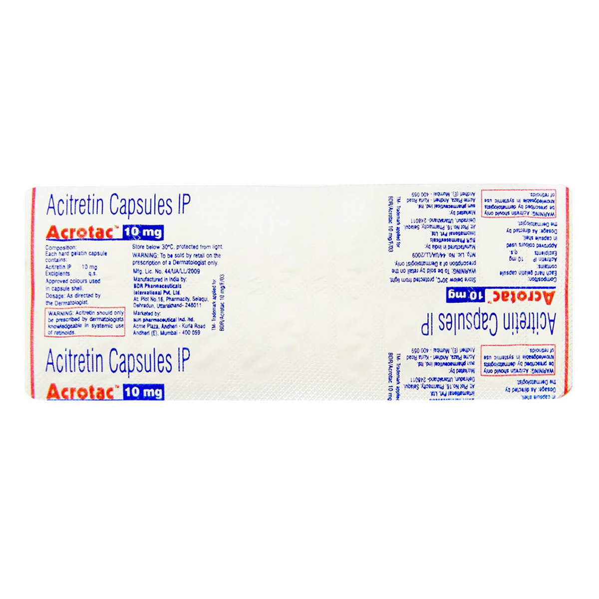 Acrotac 10 mg Capsule 20's, Pack of 20 CAPSULES Acrotac 10 mg Capsule 20's, Pack of 20 CAPSULES