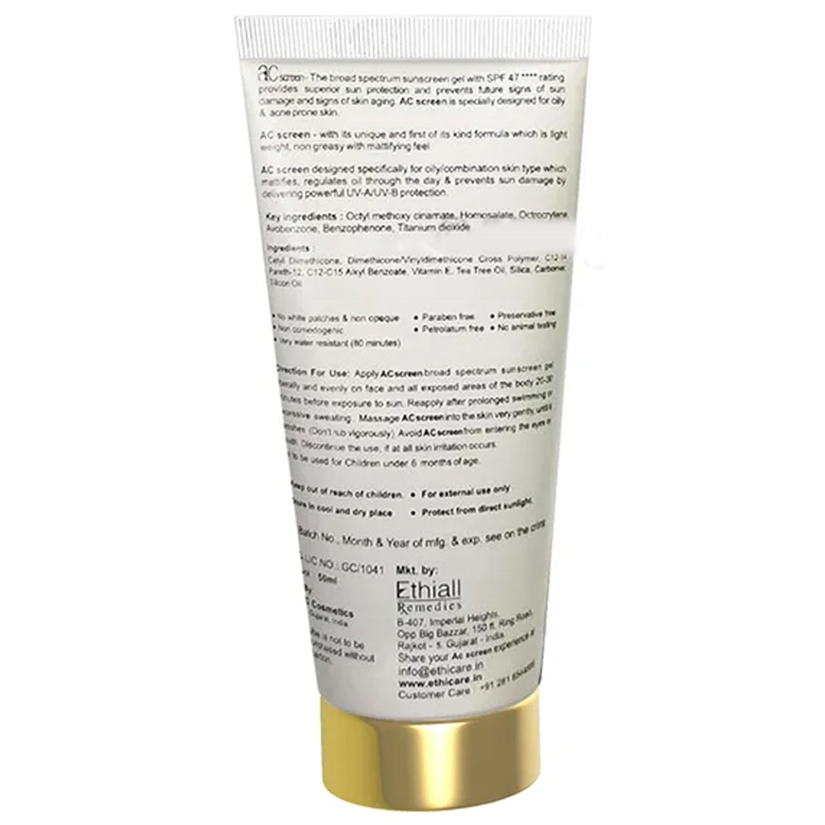 AC Sunscreen Gel 50 gm, Pack of 1 AC Sunscreen Gel 50 gm, Pack of 1