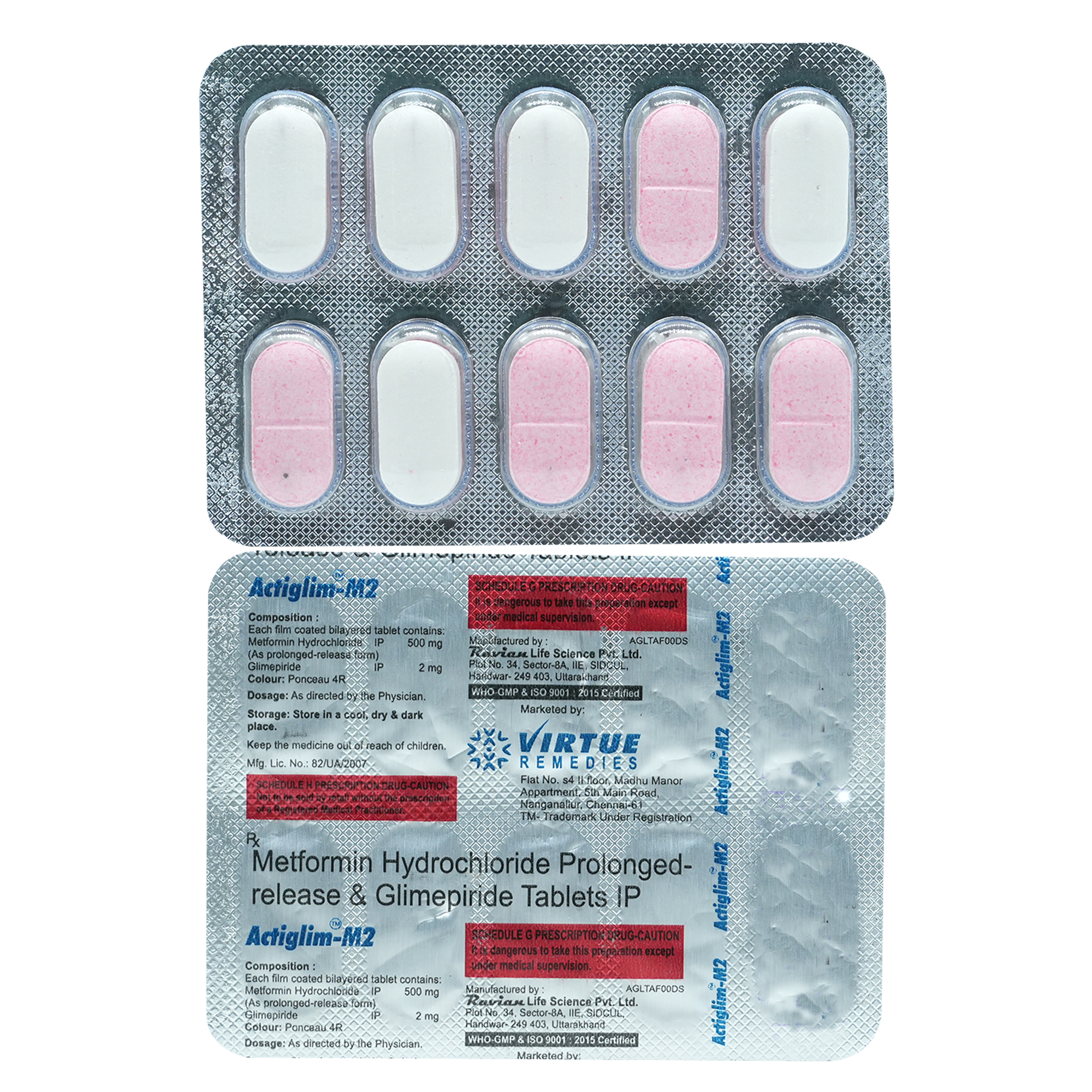 Actiglim-M2 Tablet 10's, Pack of 10 TabletS Actiglim-M2 Tablet 10's, Pack of 10 TabletS