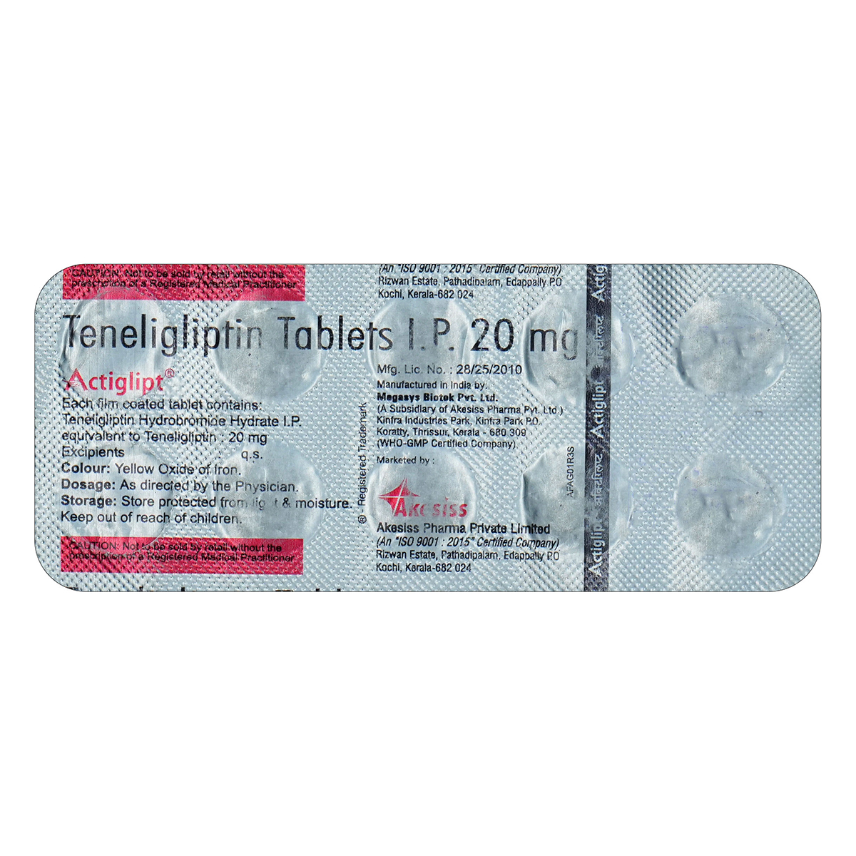 Actiglipt 20 Tablet 10's, Pack of 10 TABLETS Actiglipt 20 Tablet 10's, Pack of 10 TABLETS