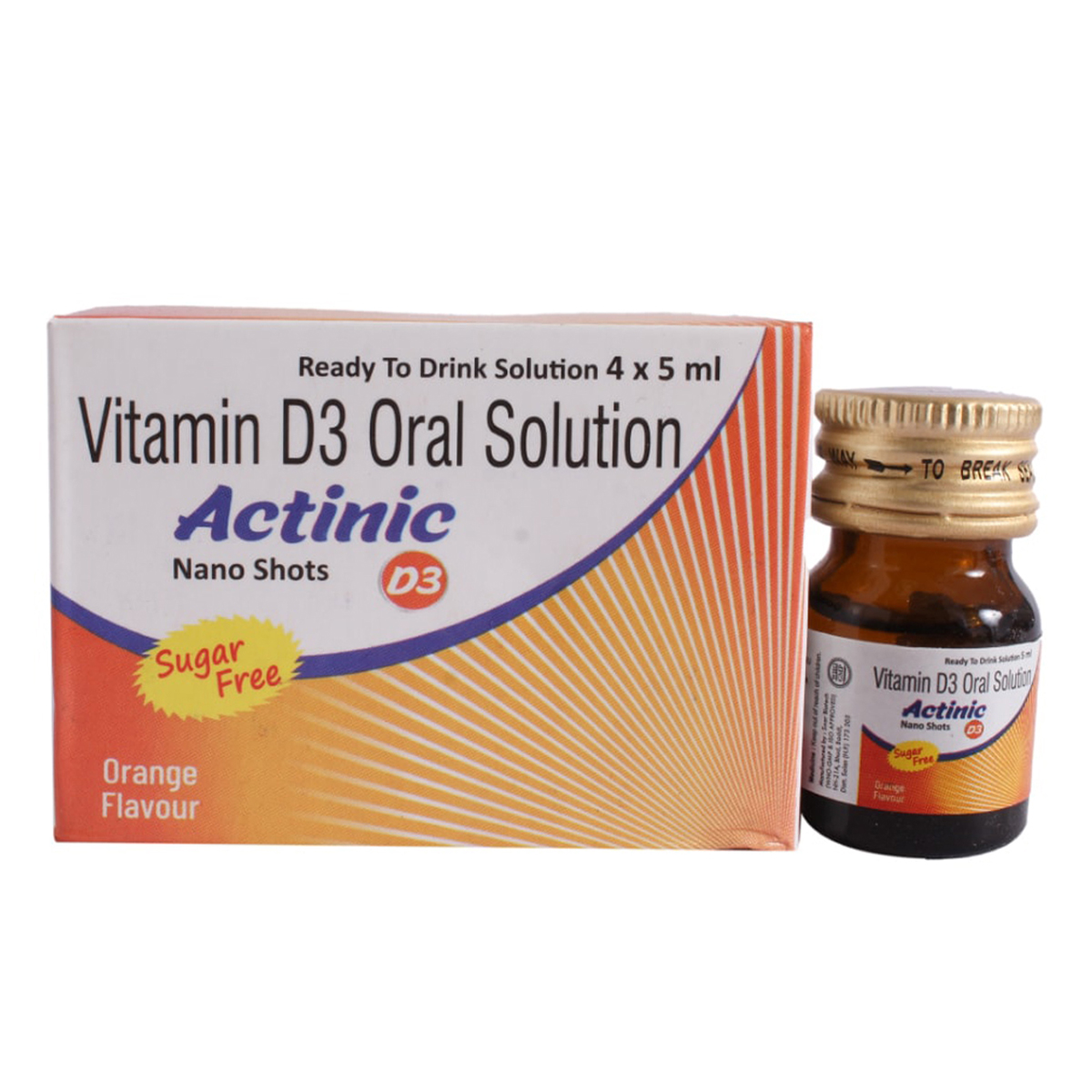 Actinic D3 60K SF Orange Flavour Nano Shots Solution 5 ml, Pack of 1 SOLUTION Actinic D3 60K SF Orange Flavour Nano Shots Solution 5 ml, Pack of 1 SOLUTION