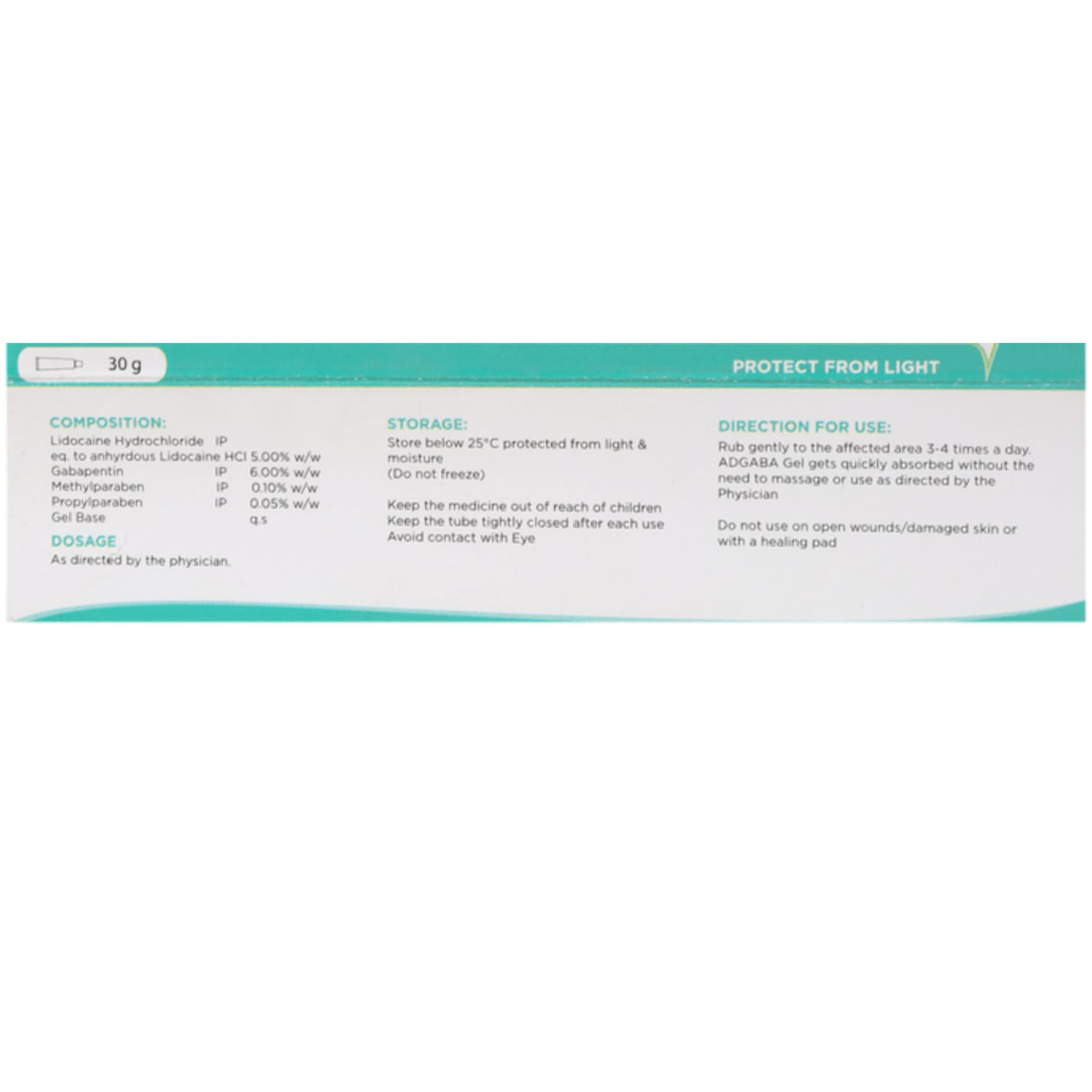 Adgaba Gel 30 gm, Pack of 1 GEL Adgaba Gel 30 gm, Pack of 1 GEL