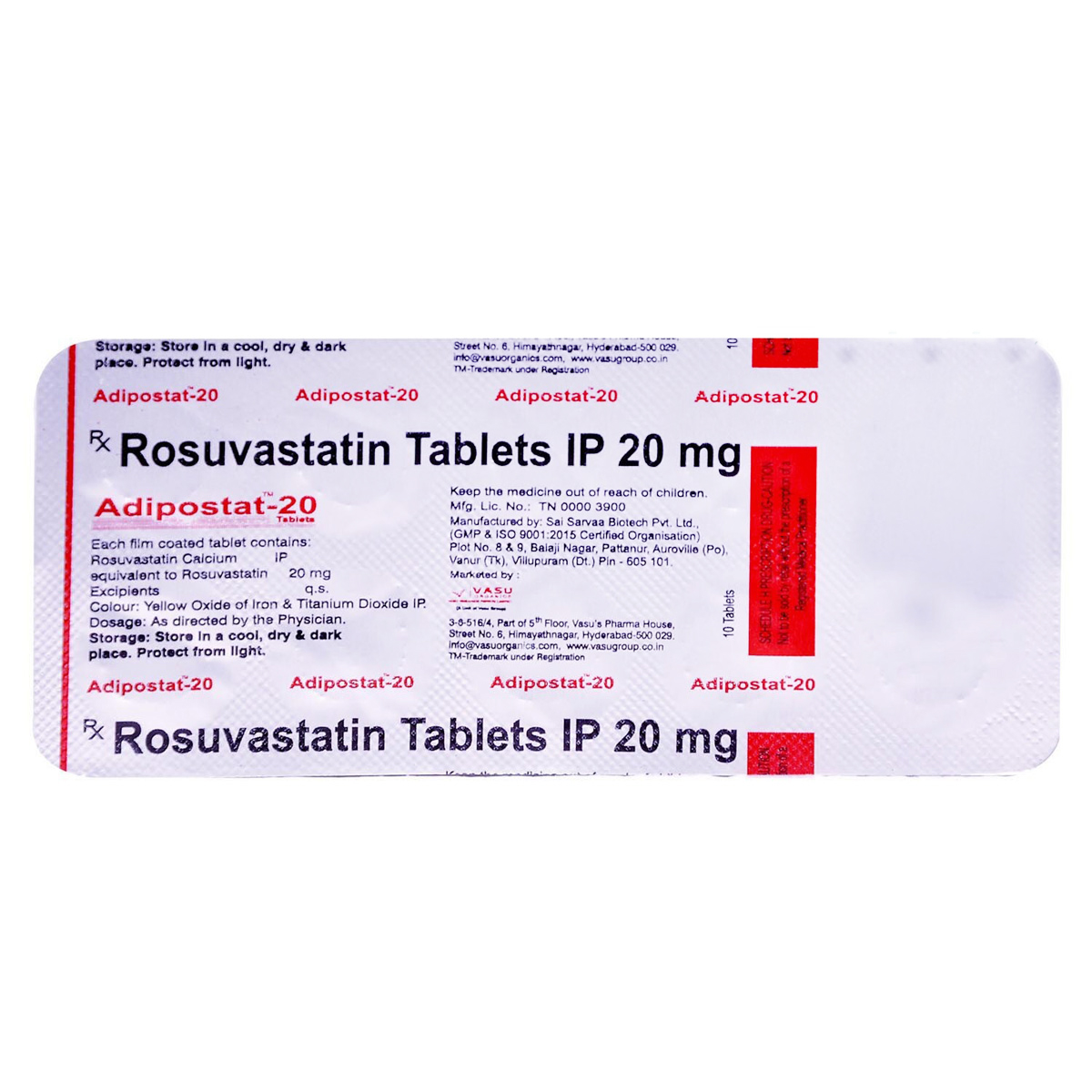 Adipostat-20 Tablet 10's, Pack of 10 TabletS Adipostat-20 Tablet 10's, Pack of 10 TabletS