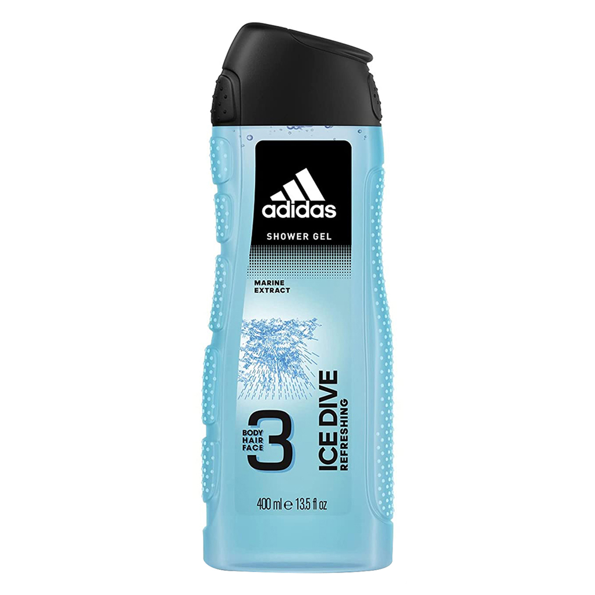 Adidas Ice Dive Refreshing Shower Gel 400 ml | With Marine Extract | Refreshes Body | For Body, Face & Hair | For Men, Pack of 1 Adidas Ice Dive Refreshing Shower Gel 400 ml | With Marine Extract | Refreshes Body | For Body, Face & Hair | For Men, Pack of 1