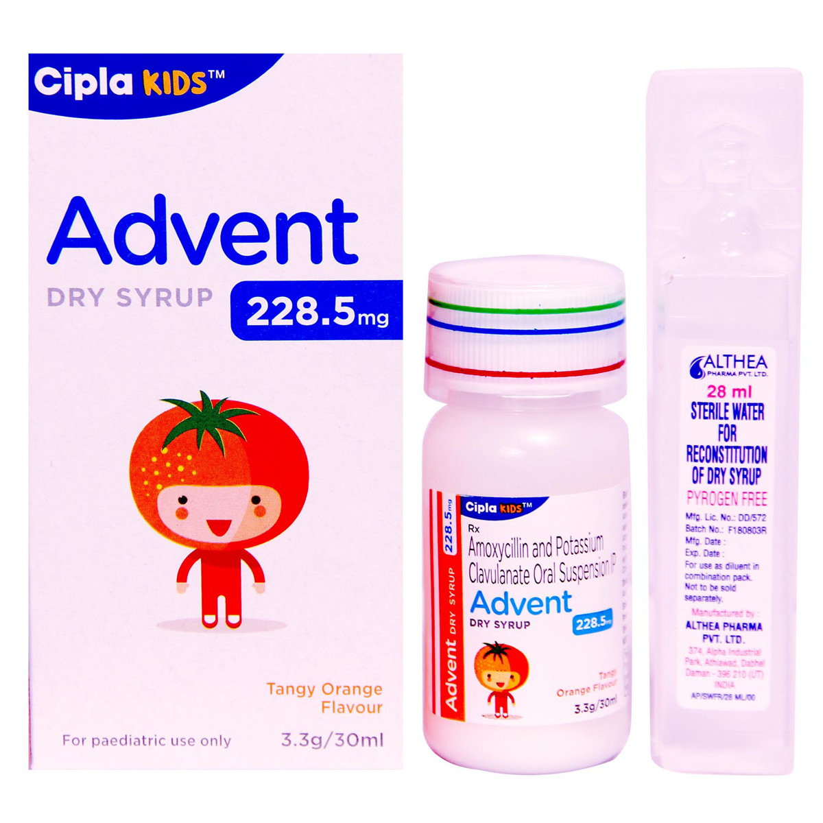 Advent 228.5 mg Tangy Orange Flavour Dry Syrup 30 ml, Pack of 1 Syrup Advent 228.5 mg Tangy Orange Flavour Dry Syrup 30 ml, Pack of 1 Syrup