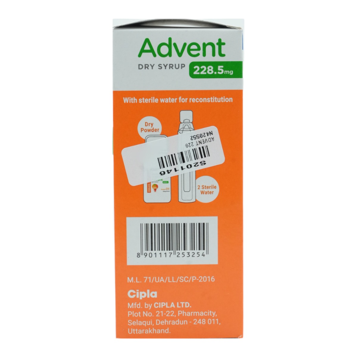 Advent 228.5mg Syrup 60 ml, Pack of 1 Syrup Advent 228.5mg Syrup 60 ml, Pack of 1 Syrup