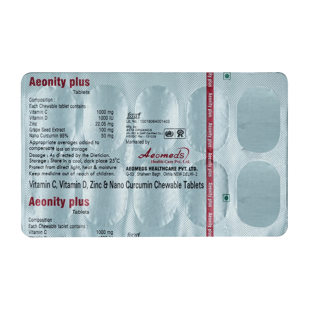 Aeonity Plus Chewable Tablet 10's, Pack of 10 Chewable TabletS Aeonity Plus Chewable Tablet 10's, Pack of 10 Chewable TabletS