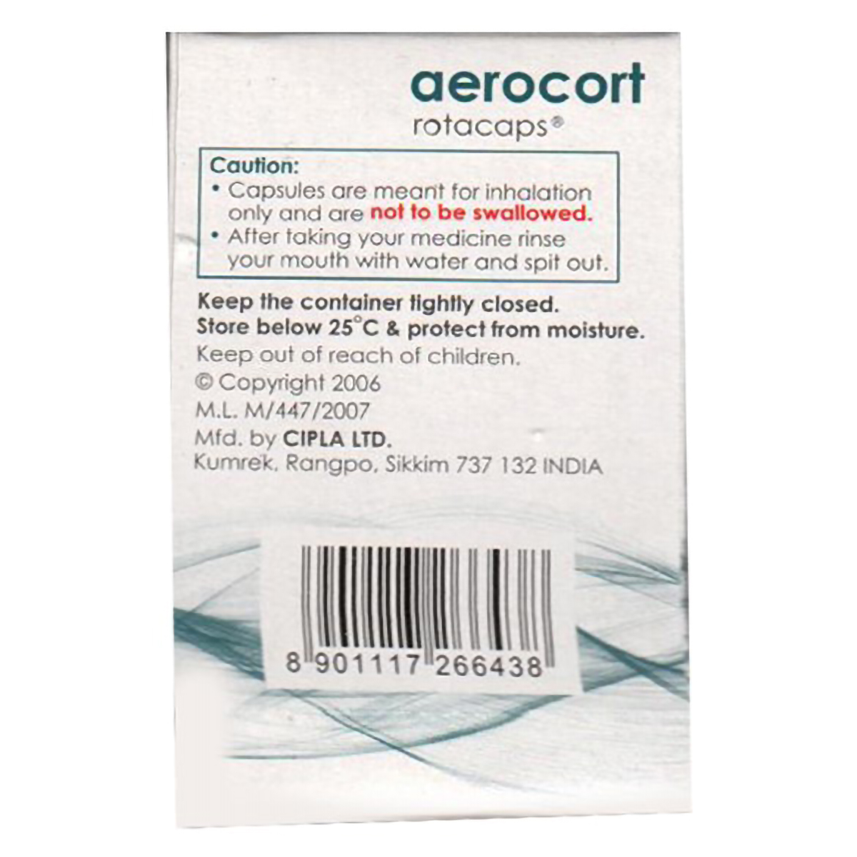 Aerocort Rotacaps 60's, Pack of 1 CAPSULE Aerocort Rotacaps 60's, Pack of 1 CAPSULE