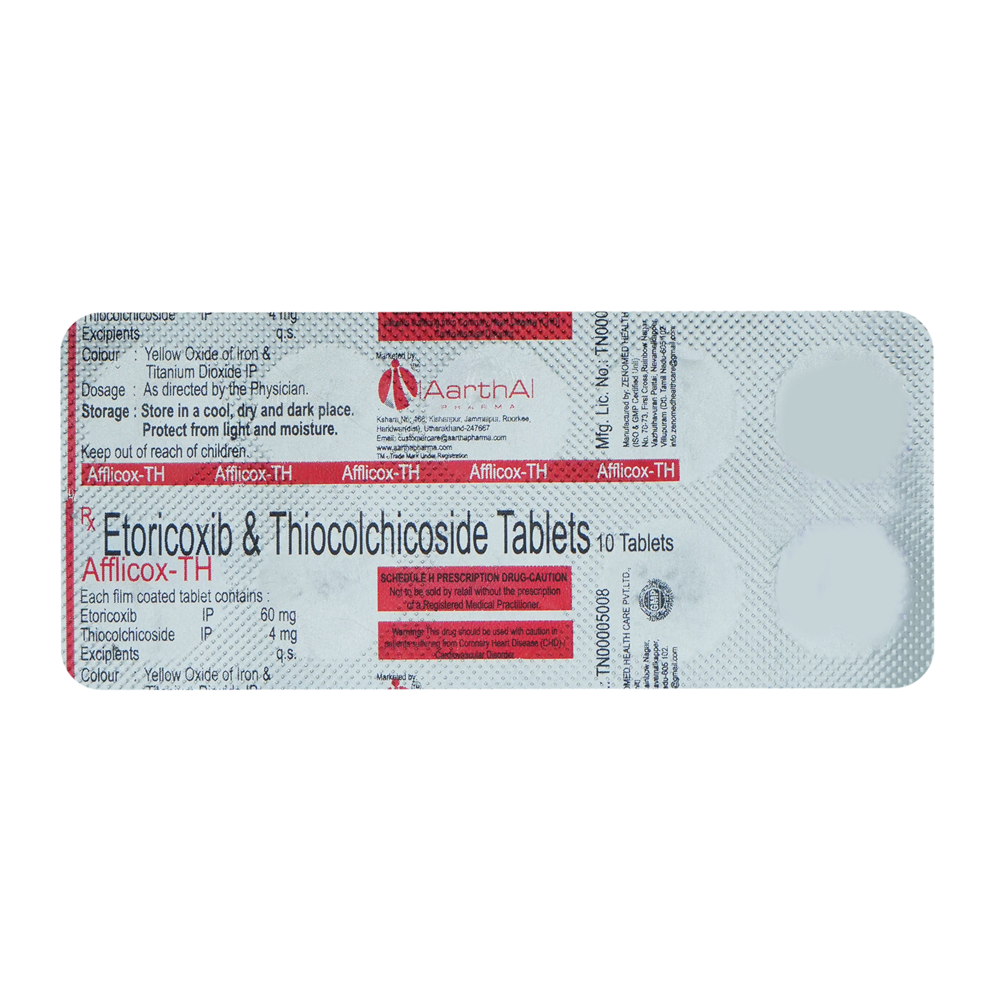 Afflicox-TH 60/4 Tablet 10's, Pack of 10 TabletS Afflicox-TH 60/4 Tablet 10's, Pack of 10 TabletS